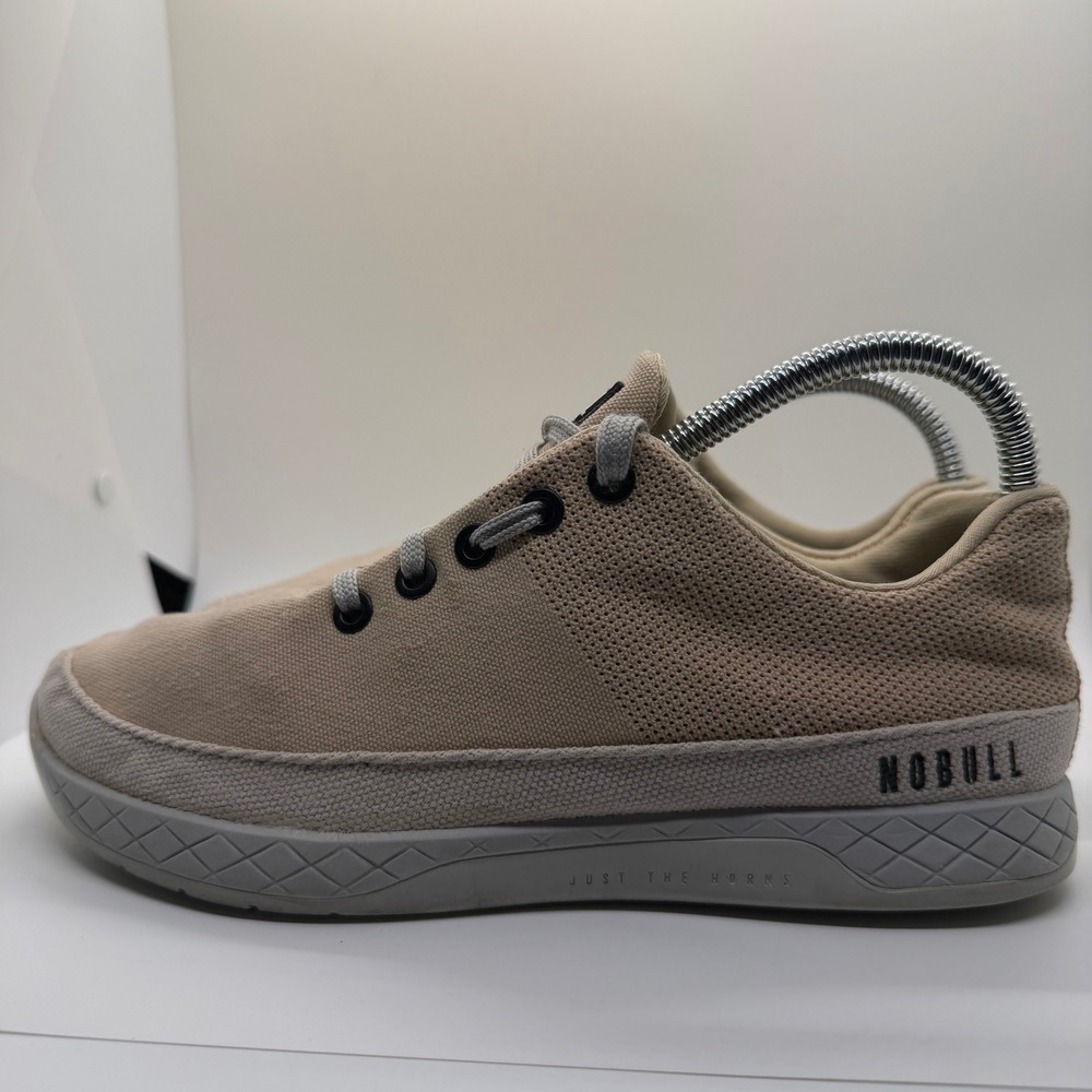 NOBULL Canvas‎ Trainer Sand Tan Mens 6.5 Womens 8 Cross Training Shoes Low Top